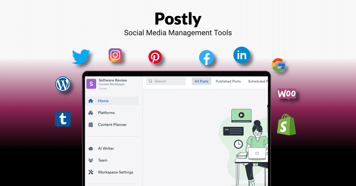 POSTLY Review: My Experience Publish Social Media Tool, Pricing, Features & LTD Deal Social media management tool screenshot thumbnail review.