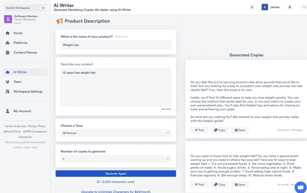 postly ai writer postly ai writer
