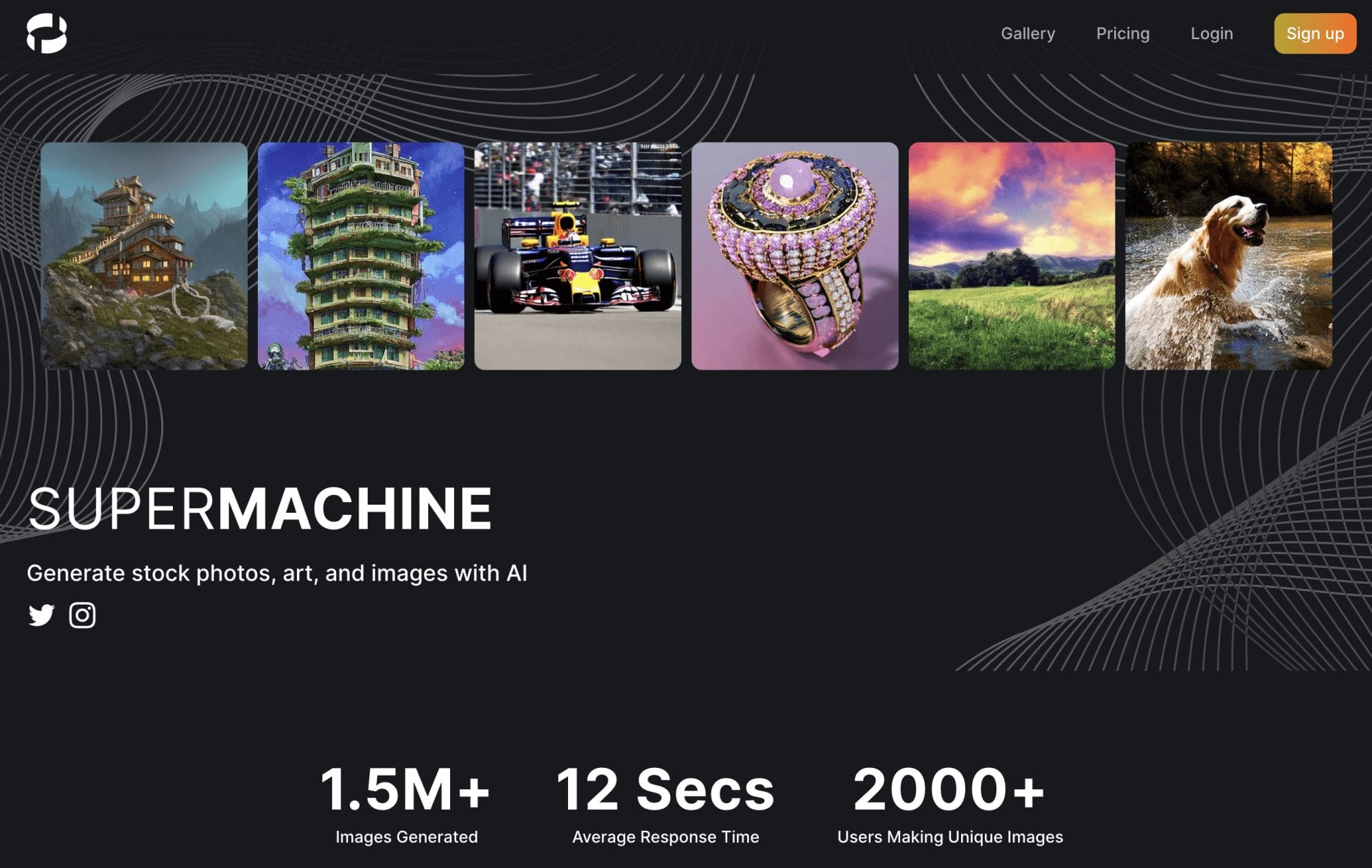 supermachine Review The homepage of SUPERMACHINE AI: Generate stock photos art and images with AI & Lifetime Deal.