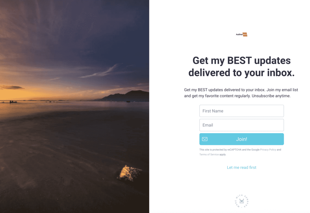 Sendfox Opt in page Sendfox Opt in page