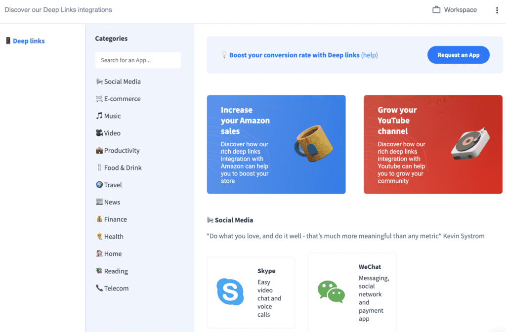 Switchy Deep Links integrations Switchy Deep Links integrations