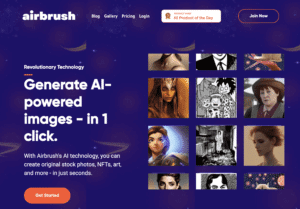 Airbrush is an AI image generator website where you can create stunning images in one click.