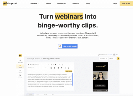 A Screen Shot Of A Webpage With The Words Turn Webinars Into Bing-Worthy Clips, Featuring My Experience With Cutting Long-Form Videos Into Clips.