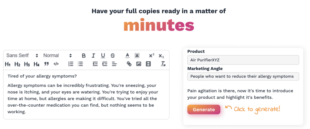 copywise Ai generate copy copywise Ai generate copy