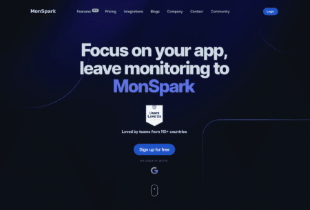 Monitor The Website Performance Of Monspark With Real-Time Notifications.