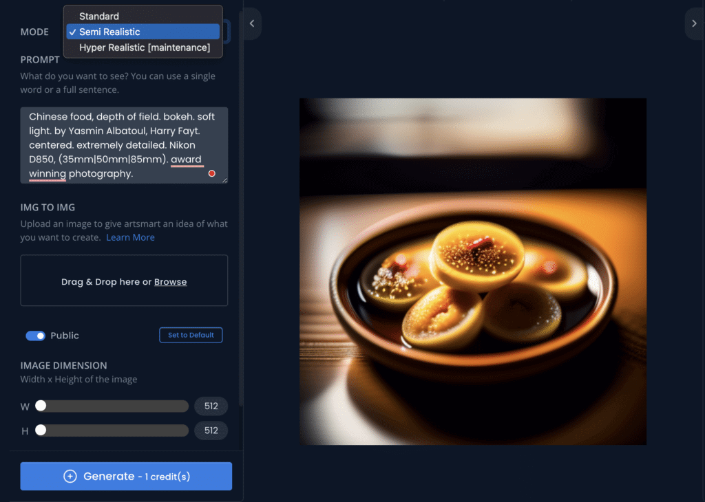 Artsmart AI Generate image for Chinese Food Artsmart AI Generate image for Chinese Food