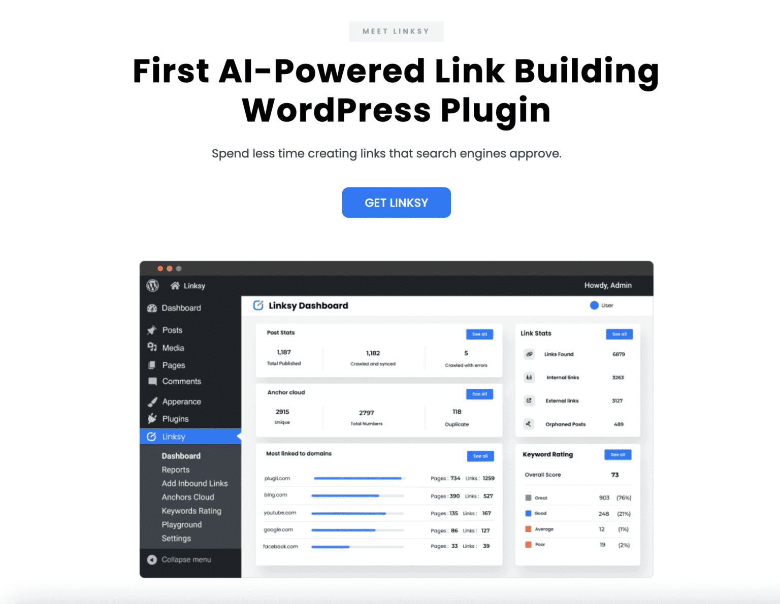 First Ai-Powered Linksy Internal Link-Building Wordpress Plugin.