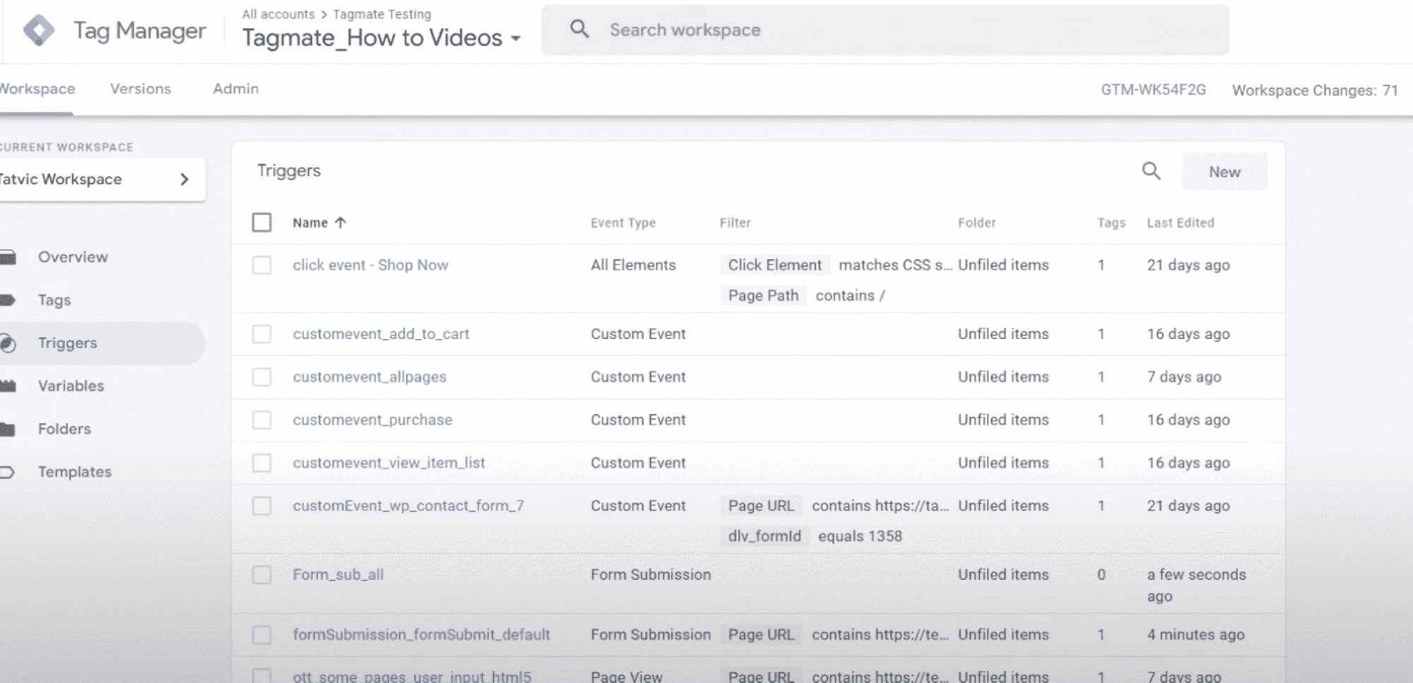 A Screen Shot Of A Page Showing A List Of Items With Tagmate For Easy Setup Of Ga4 Tracking And Marketing Tags.