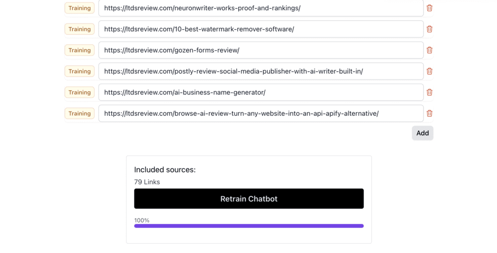 Chatbase Train Your bot