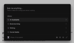 A Voilà Ai Chrome Extension Displaying The Settings For A Library On A Black Screen.