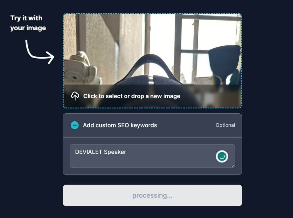AI Alt Text Generator Upload AI Alt Text Generator Upload