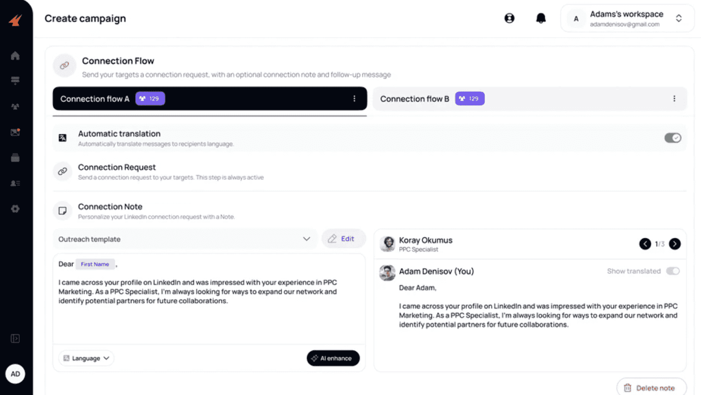 Aimfox Connection Flow