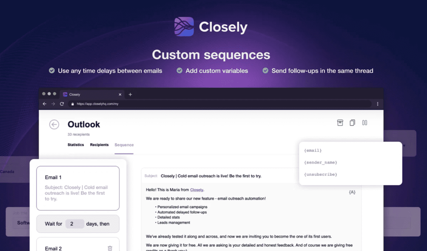 Closely Custom Sequences